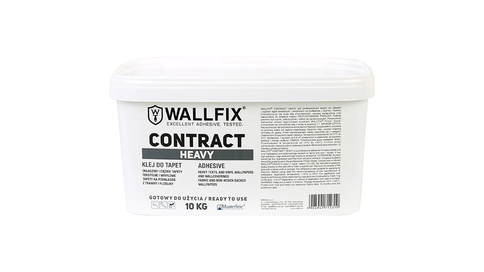 Klej do tapet Wallfix Contract Heavy: okładziny i ciężkie tapety tekstylne i winylowe, tapety na podkładzie z tkaniny i flizeliny