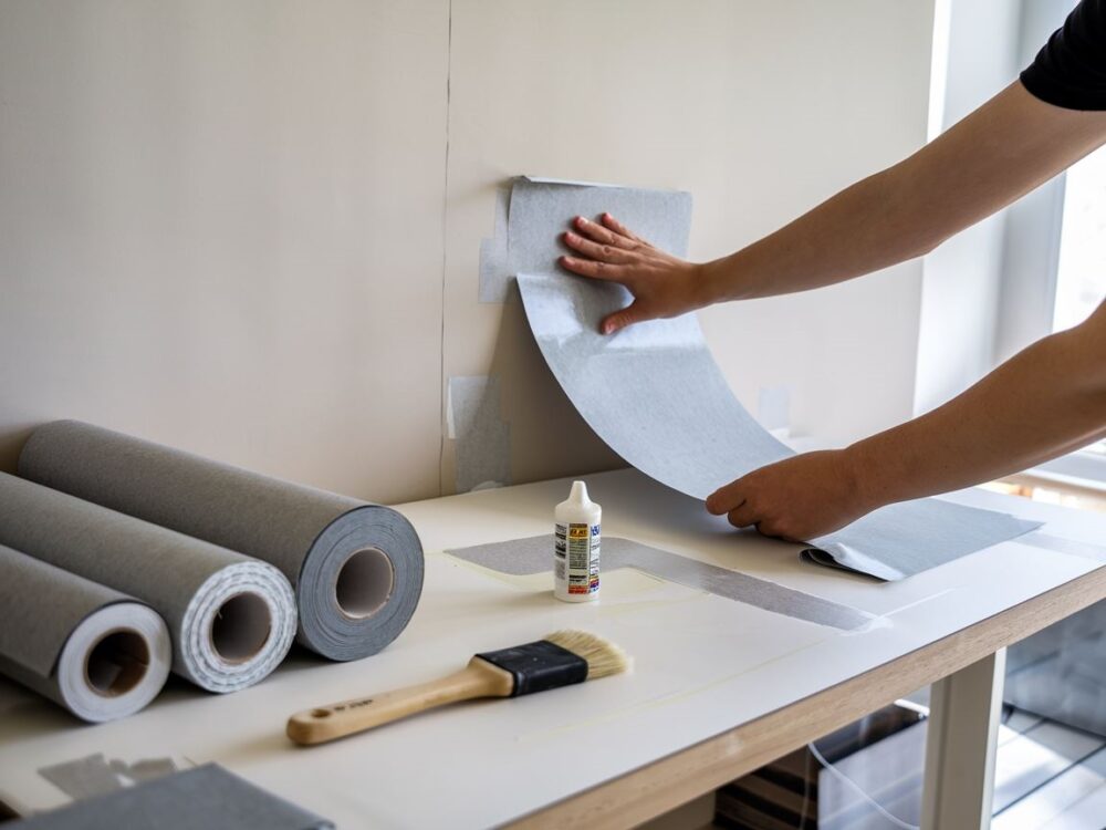 aplikacja kleju na ścianę