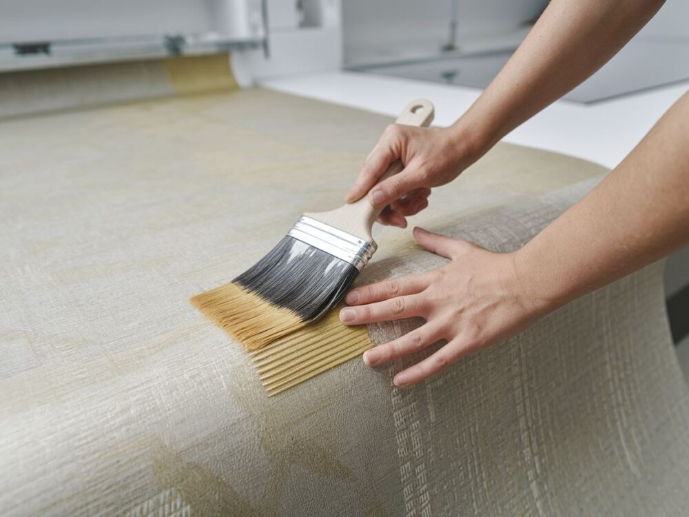 aplikacja kleju na tapetę