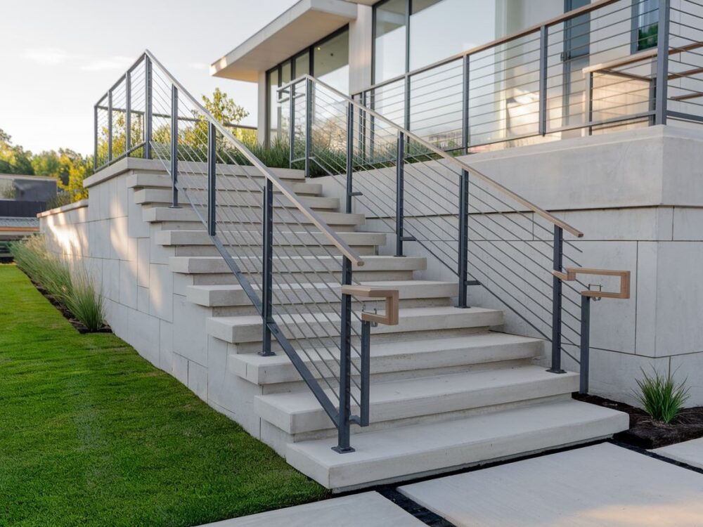 designerska balustrada na zewnątrz