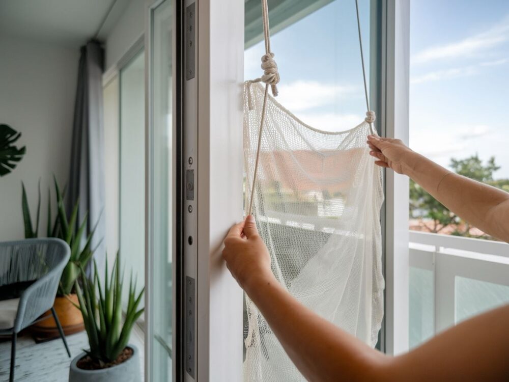drzwi balkonowe z moskitierą