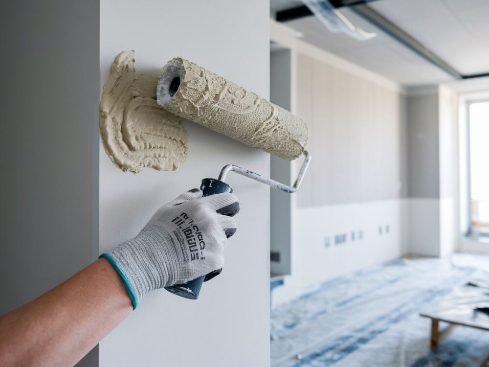 gładka ściana po wałkowaniu