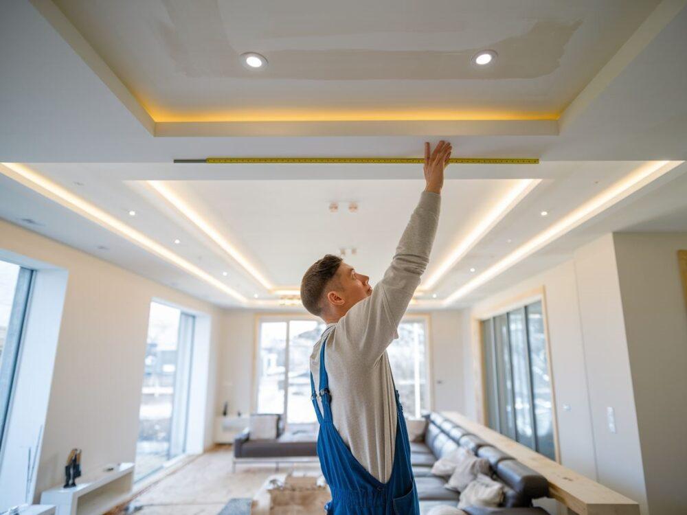 instalacja oświetlenia sufitowego