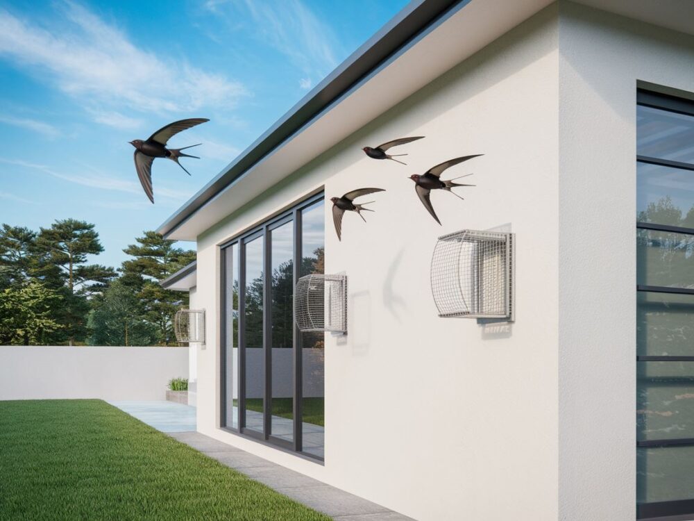 jaskółki przy budynku