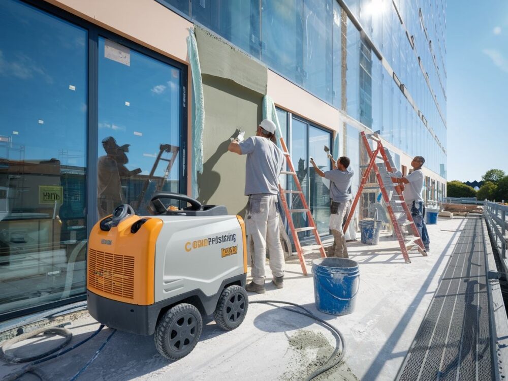 kompresor na placu budowy