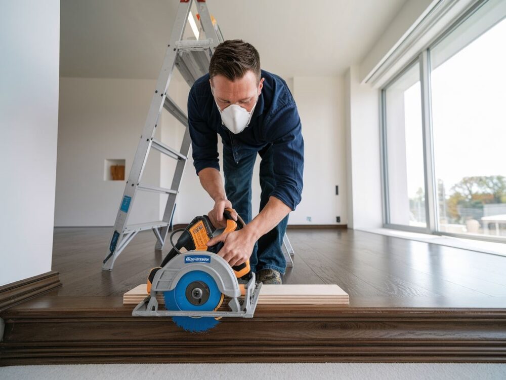 listwa podłogowa przy pile