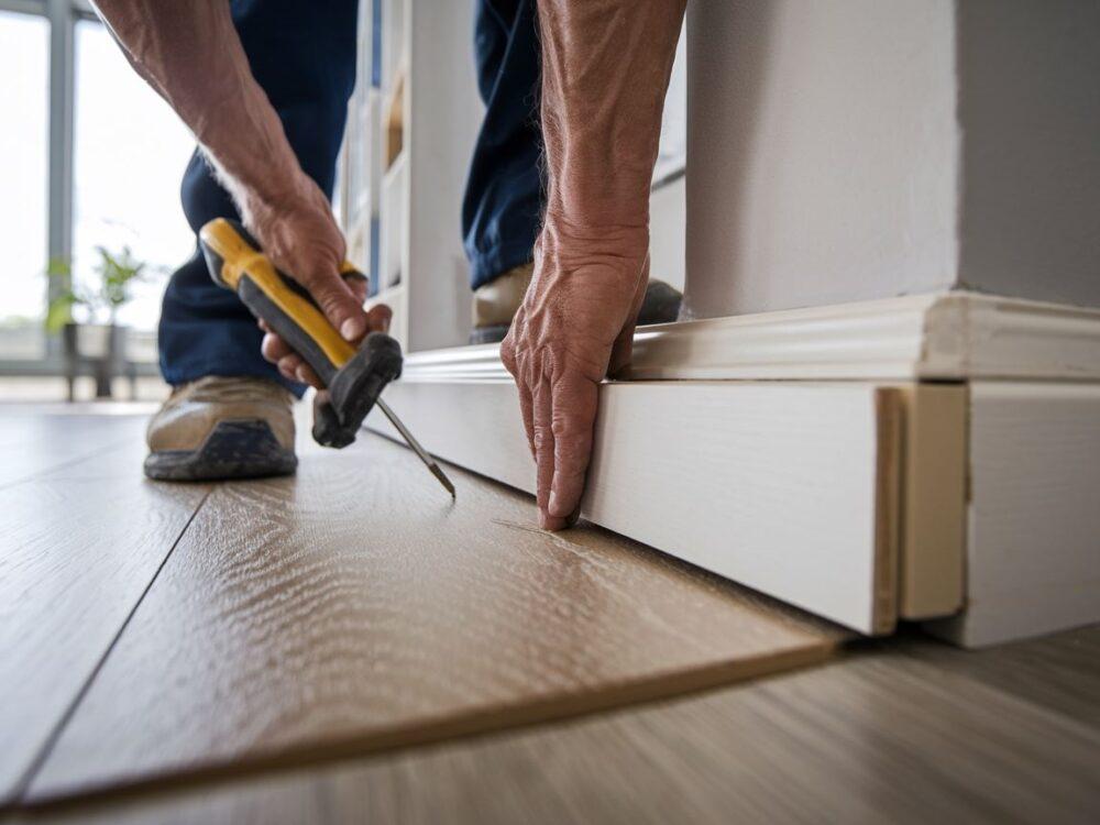 listwa przy drewnianej podłodze