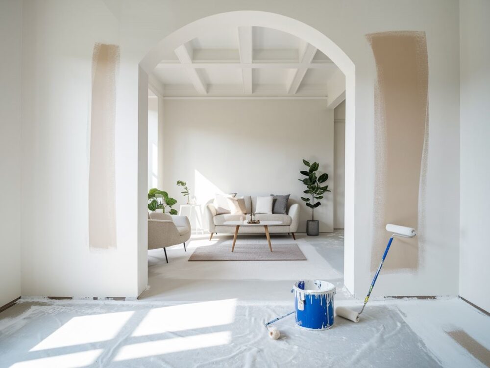 malarz w trakcie pracy