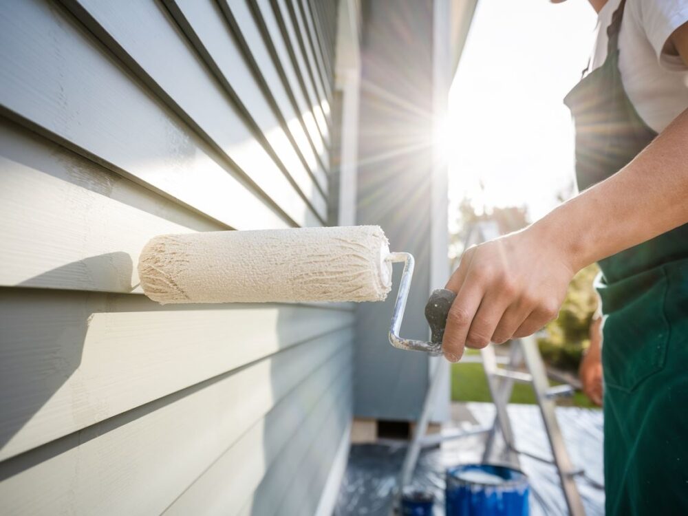 malowanie ściany zewnętrznej wałkiem