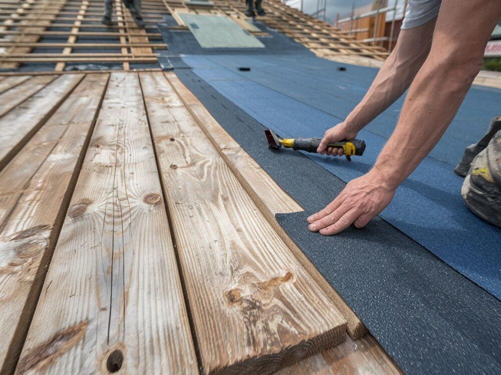 montaż papy na drewnianym dachu