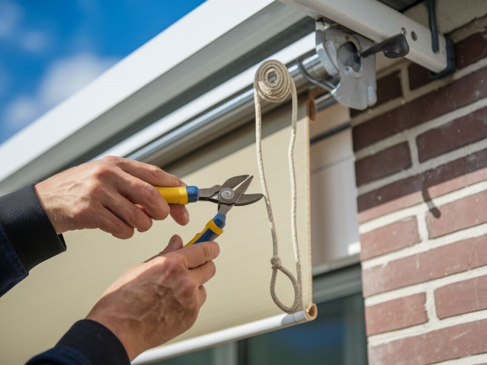 montaż sznurka do rolety