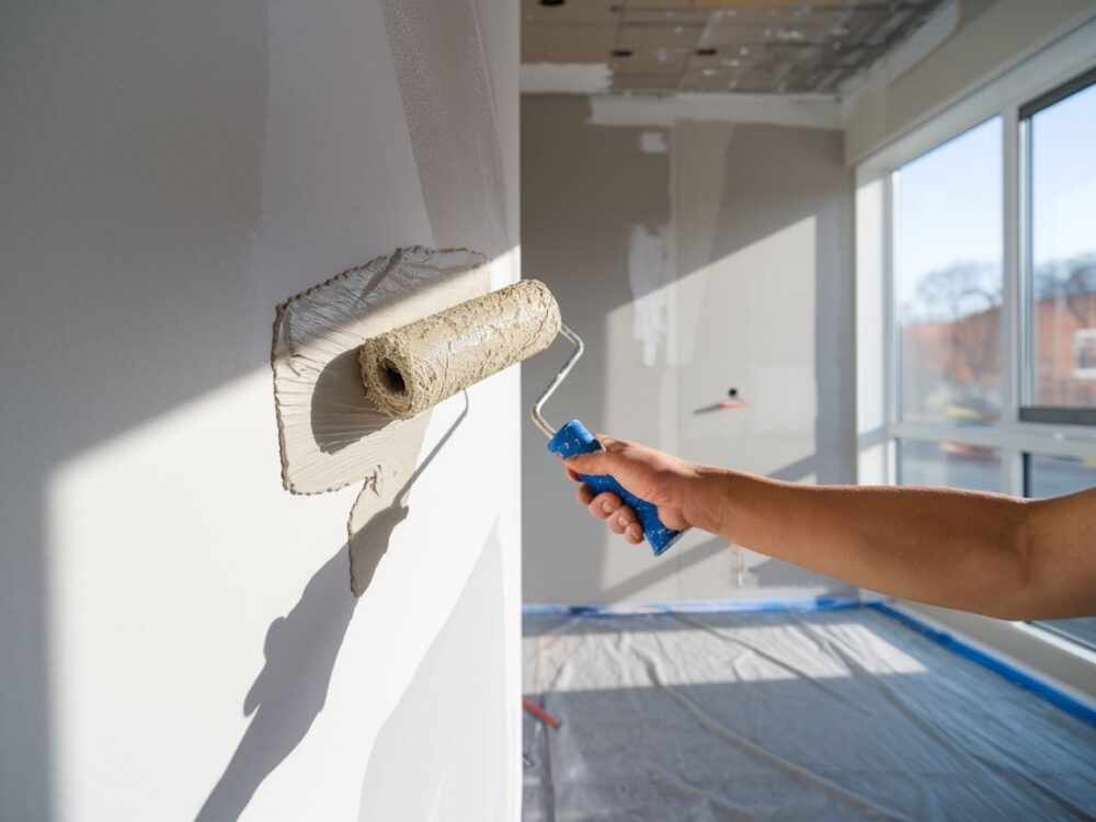 nakładanie gładzi wałkiem