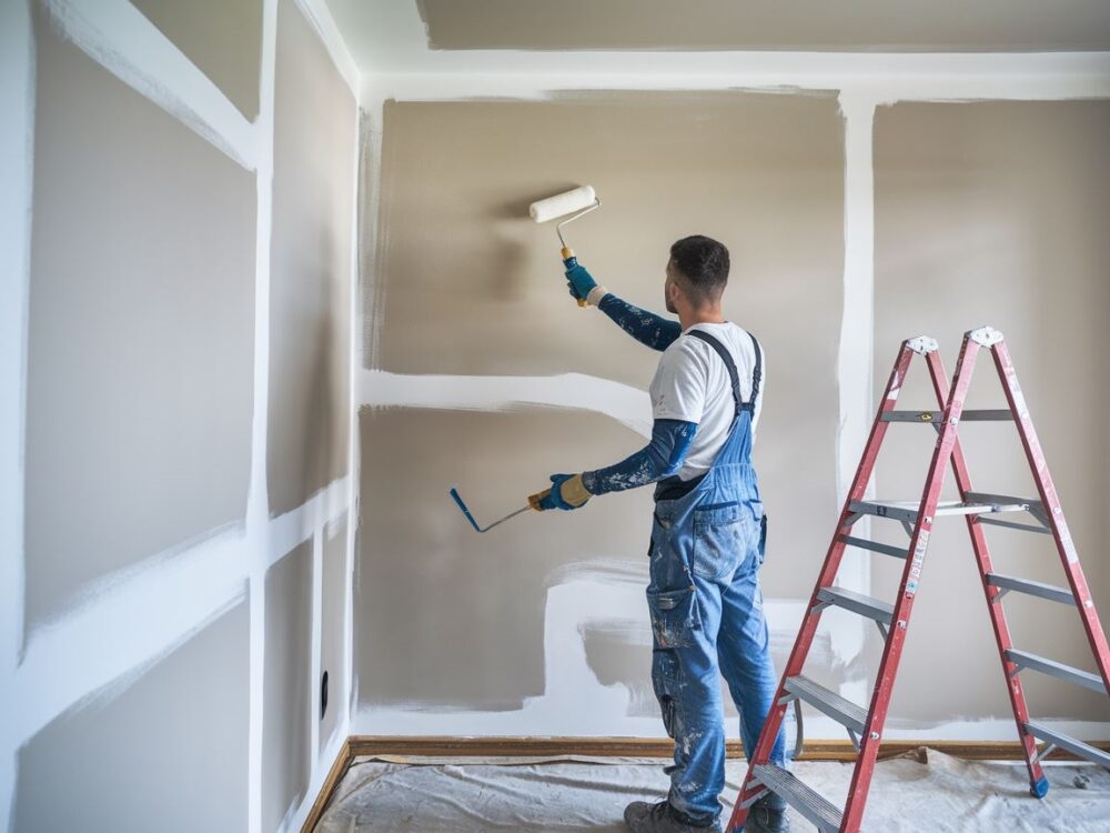 nakładanie gruntu na ścianę