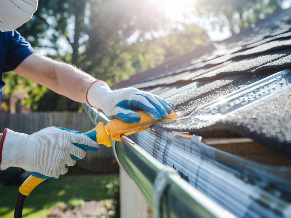 naprawa rynny przy domu