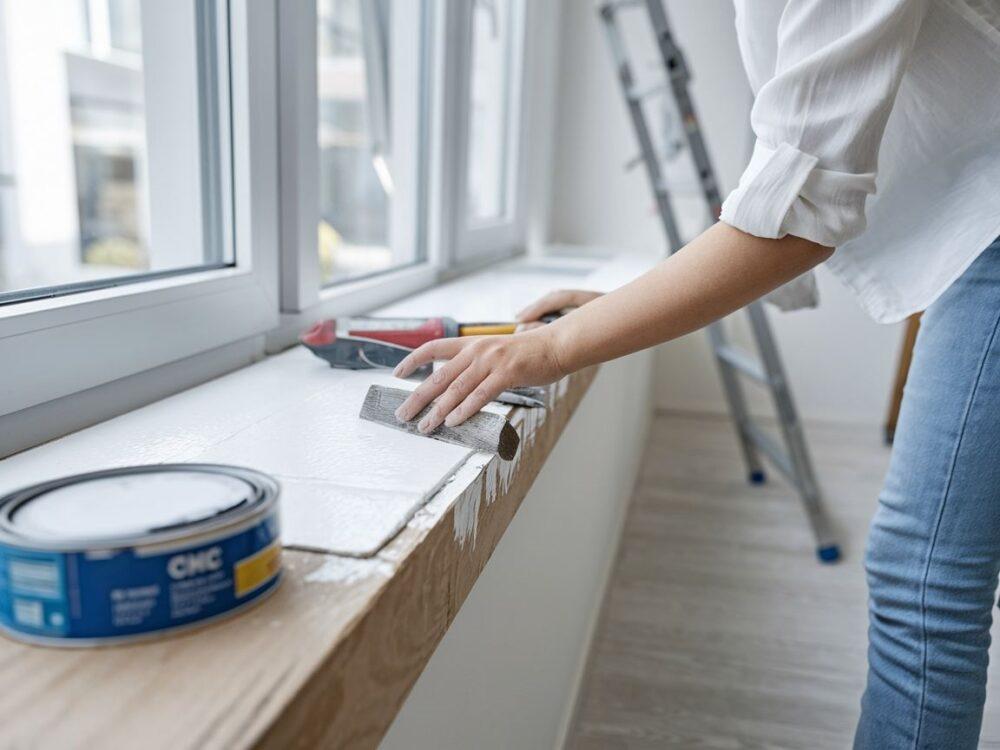 narzędzia do odnawiania parapetu