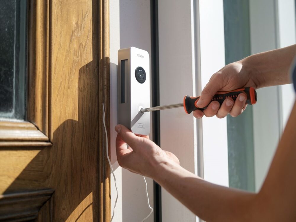 nowoczesny dzwonek przy drzwiach