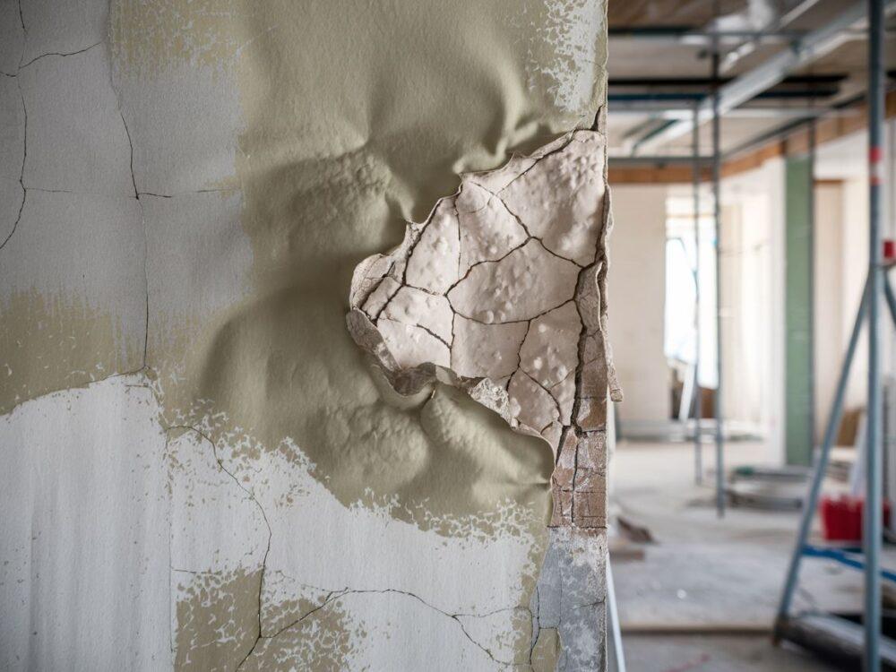 spuchnięta gładź na ścianie