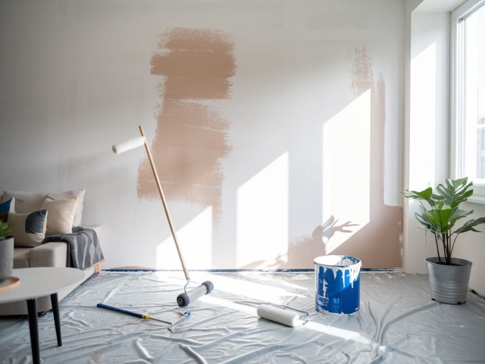 świeżo pomalowana ściana