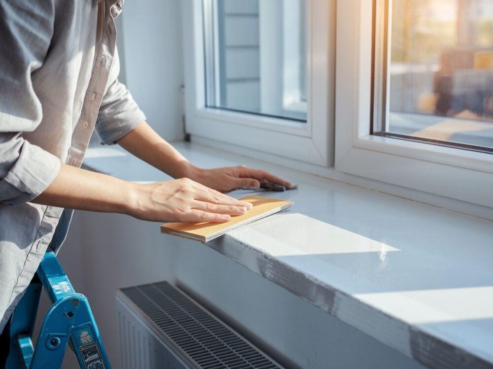 szlifowanie parapetu z tworzywa