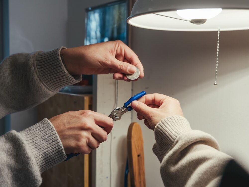 użycie szczypiec do śruby